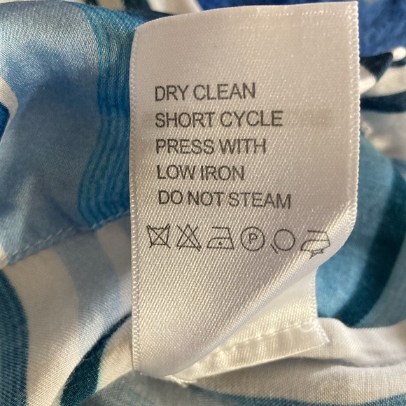 Etcetera blue & white striped crossover top with modesty snap - Size 4 - Picture 9 of 11